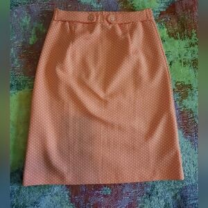 Vintage Peach Colored Midi Pencil Skirt for Resort Wear